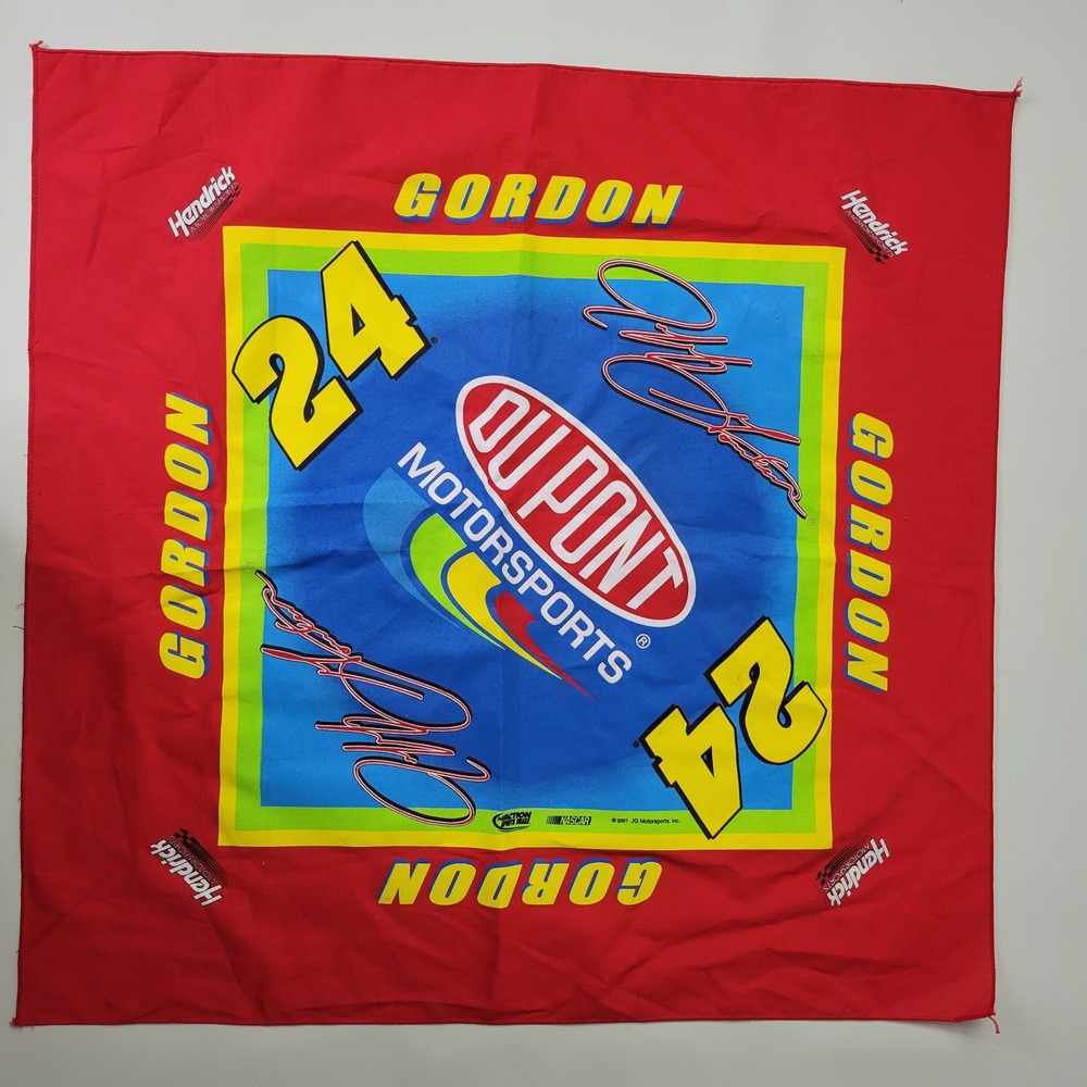 Vintage 2001 Jeff Gordon NASCAR Bandana DuPont Motorsports 24 Red